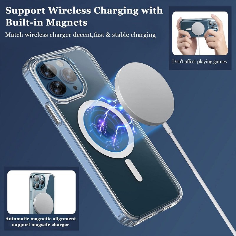 Customize Sublimation Blank Magnetic Cell Phone Case Fashion Shockproof Wireless charging mobile phonesFor iphone 14 15 Case