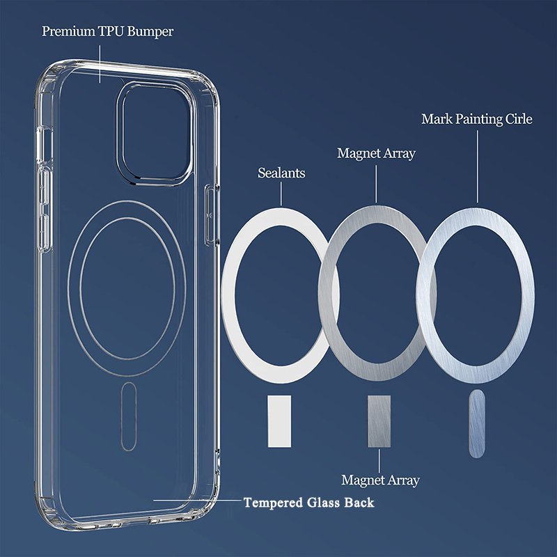 Customize Sublimation Blank Magnetic Cell Phone Case Fashion Shockproof Wireless charging mobile phonesFor iphone 14 15 Case