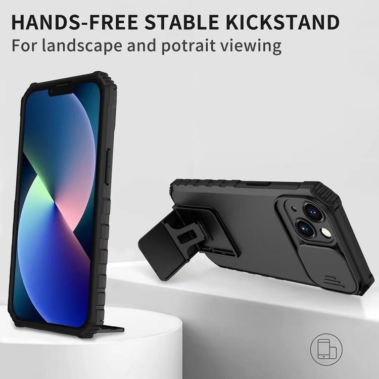 New Mobile Phone Case with adjustable bracket holder for iPhone 13 12 11 pro max Anti Shock PC Cover with lens camera protection