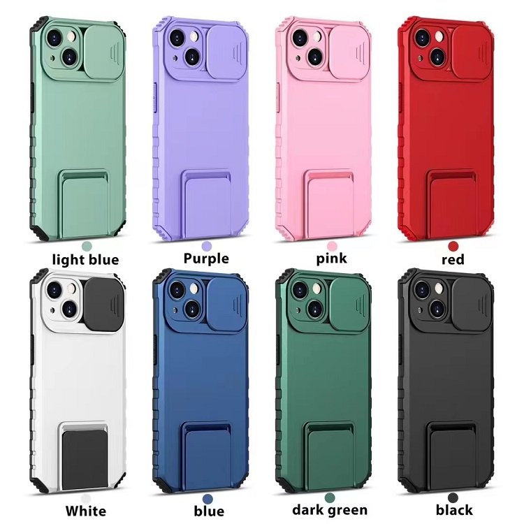 New Mobile Phone Case with adjustable bracket holder for iPhone 13 12 11 pro max Anti Shock PC Cover with lens camera protection