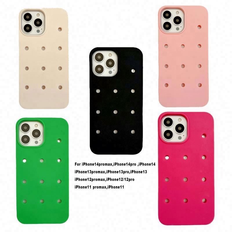 Shockproof Fashion Back Cover Cartoon Diy Silicone 3D Cute Mobile Phone Case for iPhone 11 12 13 Pro max hold Clog charms