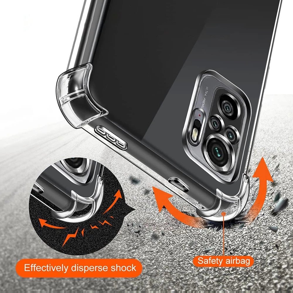 Camera Protective Clear Mobile Phone Case For Xiaomi Poco F6 Civi 4 Redmi A3 Note 13 Pro Transparent Soft TPU Back Cover