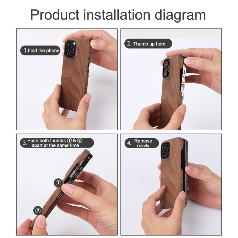 Phone case Support wireless charging Wood carbon fiber phone case Smartphone Cellphone Back Cover for iphone 13 phone case