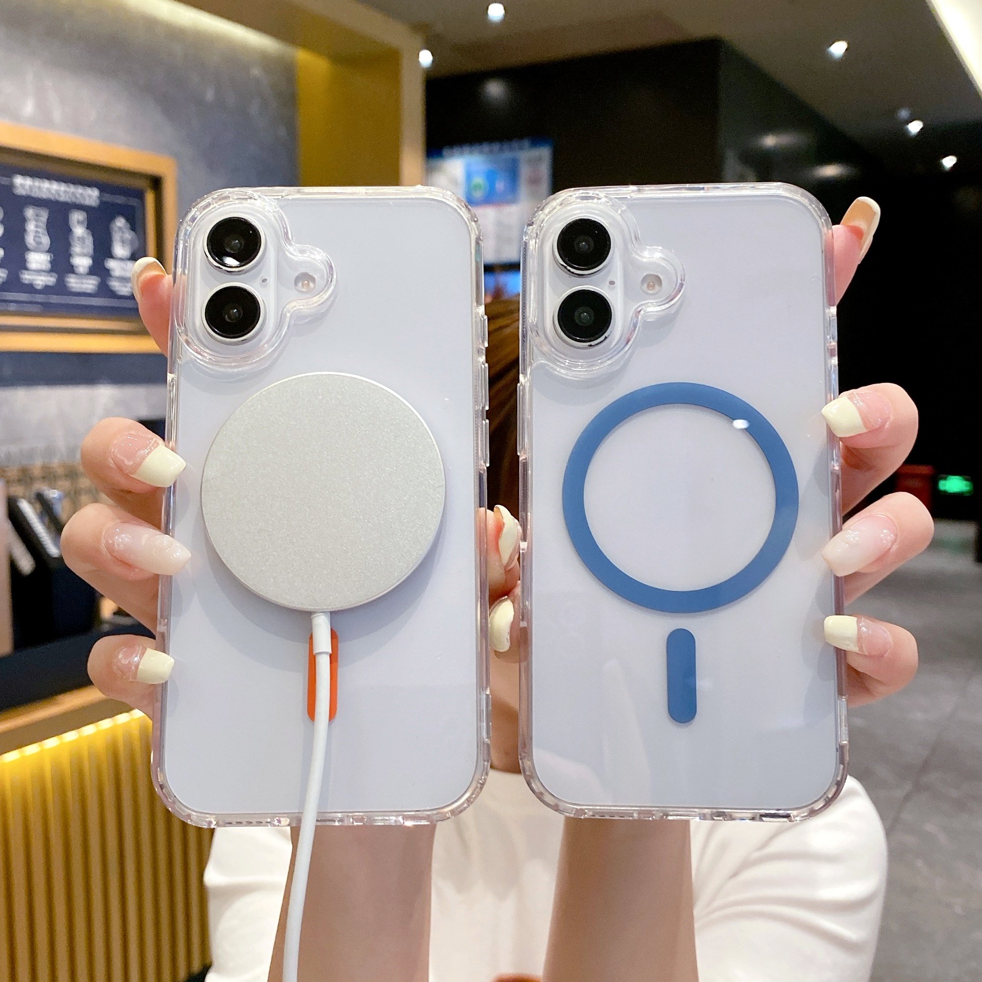 High quality Acrylic clear phone case for iPhone 16 15 transparent magnetic mobile phone case for iPhone 15 14 13 12 11 pro max