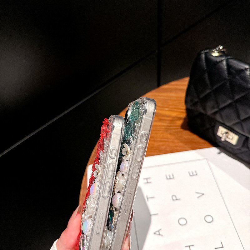 Luxury Pink Diamond Covered Mobile Phone Case for iPhone 11 12 13 14 15
