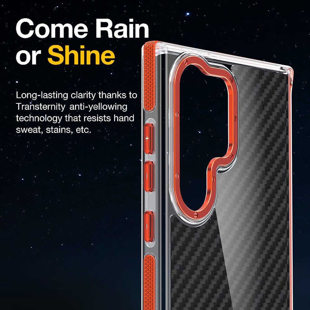 for Samsung Galaxy 24 Ultra Carbon Fiber Pattern Camera & Screen Protective TPU PC Scratch-proof Mobile Phone Case