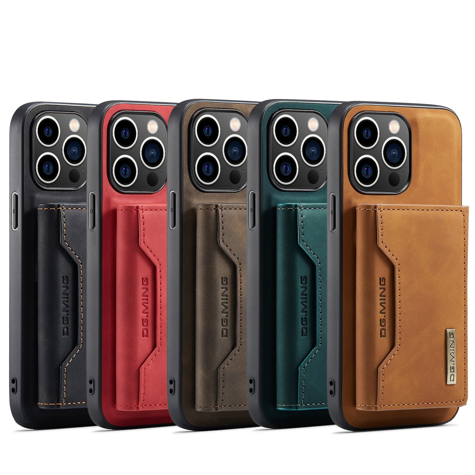 Detachable Leather Magnetic wallet Card Pocket Phone Case for iPhone 14 Pro, Luxury Wallet Case For iPhone 14Pro max 13 12 11 15