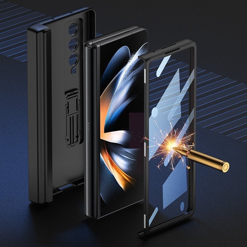 Wear-resistant GKK Integrated Magnetic Flip Plain PU Mobile Phone Case For Samsung Galaxy Z Fold4