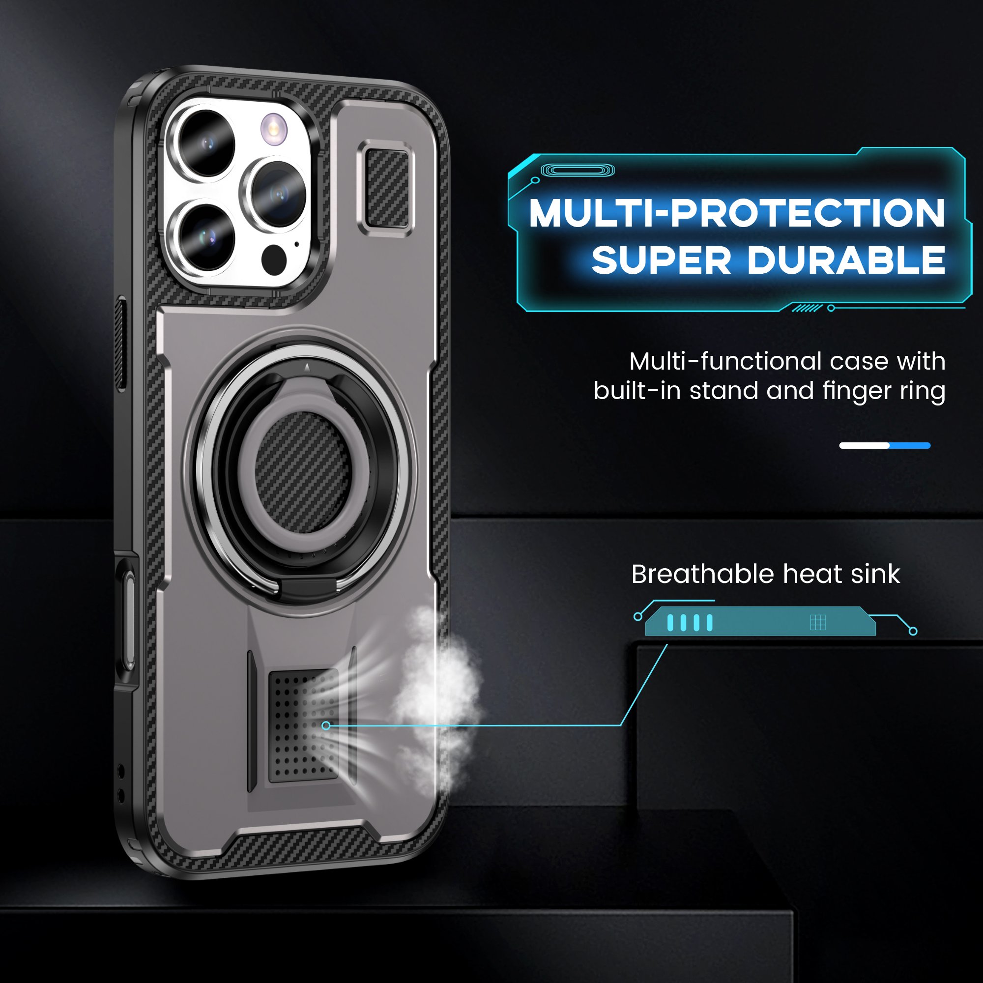 2024 Shockproof Armor Mobile Phone Case For Apple Iphones 16 15 14 13 12 Pro Max 11 Protective Cover With Stand Bracket