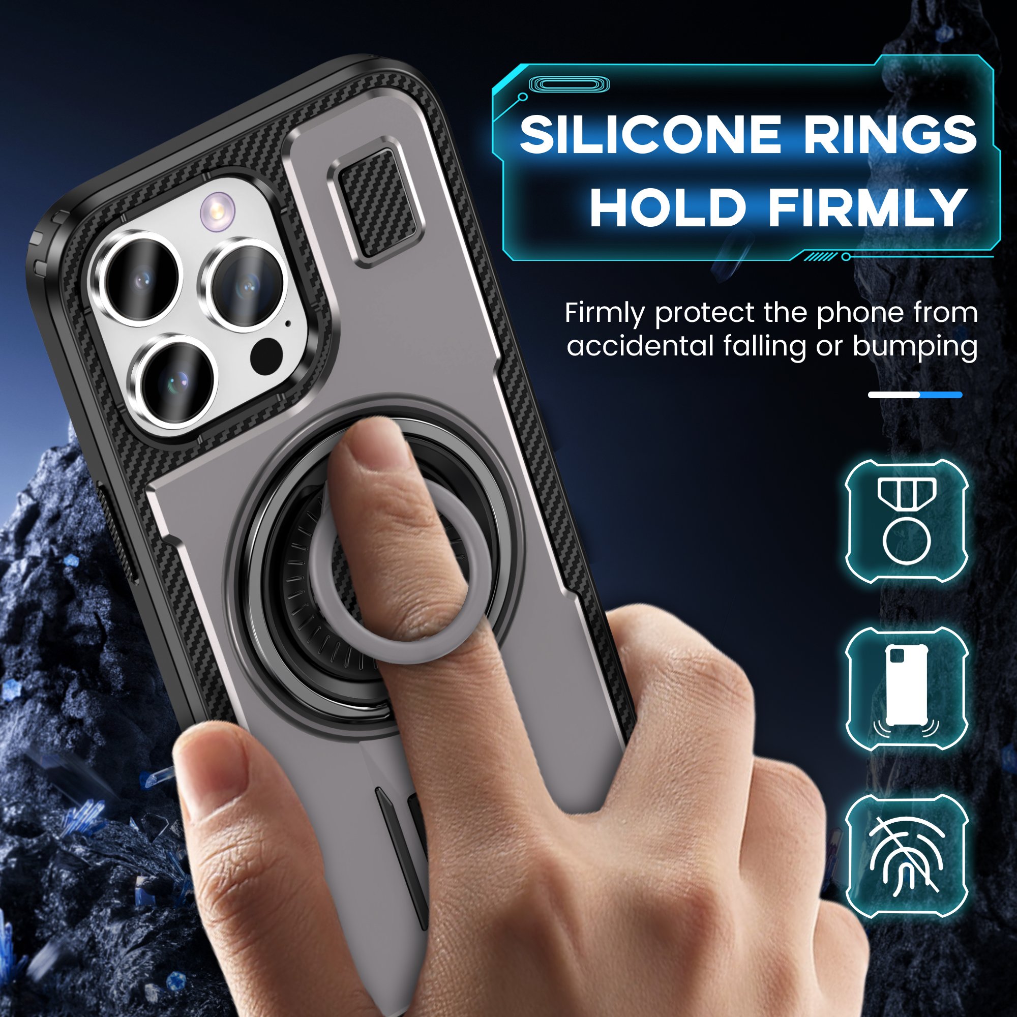 2024 Shockproof Armor Mobile Phone Case For Apple Iphones 16 15 14 13 12 Pro Max 11 Protective Cover With Stand Bracket