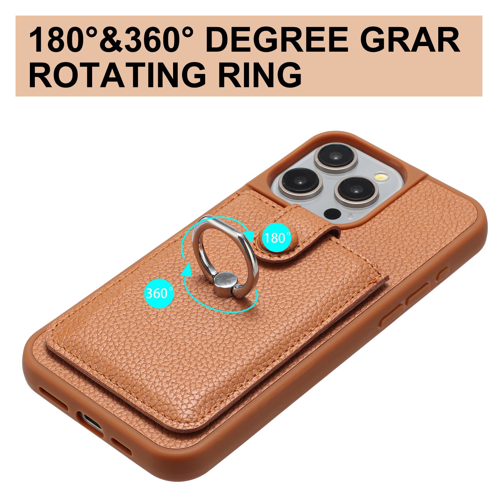 Lichee pattern PU leather phone case for iPhone 16 15 14 13 12 luxury wallet phone case with card holder for samsung for xiapmi