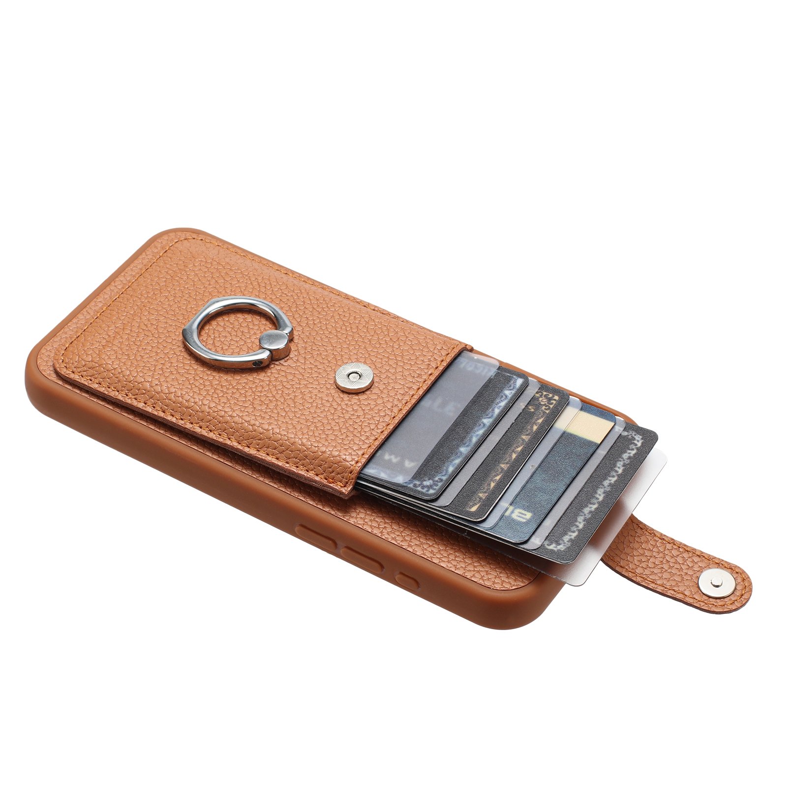 Lichee pattern PU leather phone case for iPhone 16 15 14 13 12 luxury wallet phone case with card holder for samsung for xiapmi
