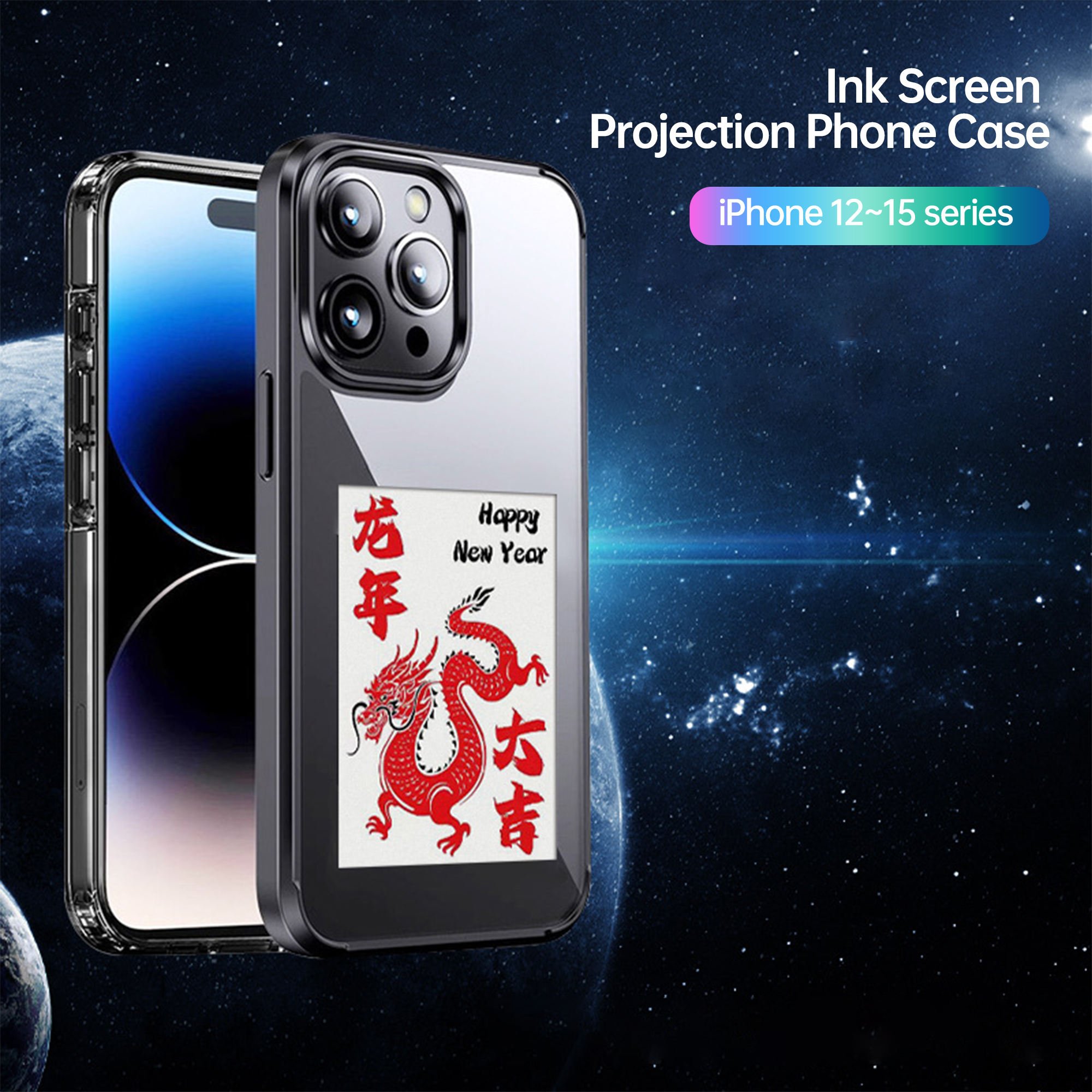 Ai phone case smart E-ink phone case screen Display shockproof ai mobile phone case accessories for ip 13 14 15 Pro max DIY
