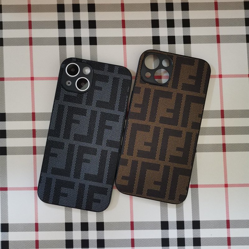 Luxury fashion brand shockproof Letter F Leather Phone case for iphone 16 15 14 13 12 11 plus/pro/pro max