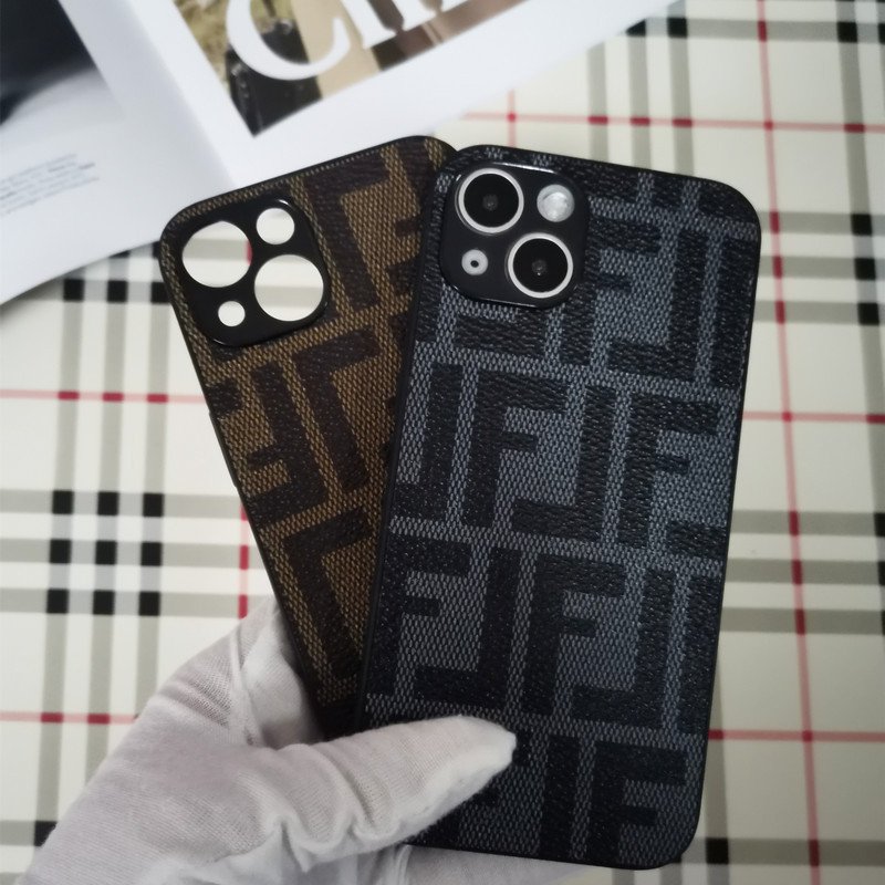 Luxury fashion brand shockproof Letter F Leather Phone case for iphone 16 15 14 13 12 11 plus/pro/pro max