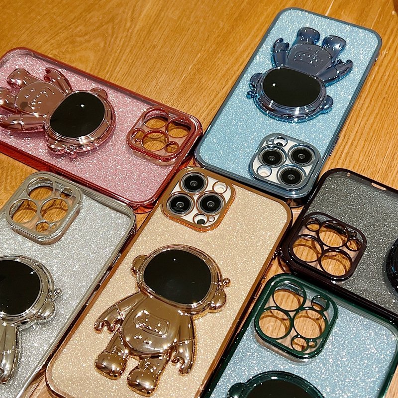 new astronaut shockproof case for iPhone folding stand mobile bling phone cover for iPhone 13 14 pro max astronaut case