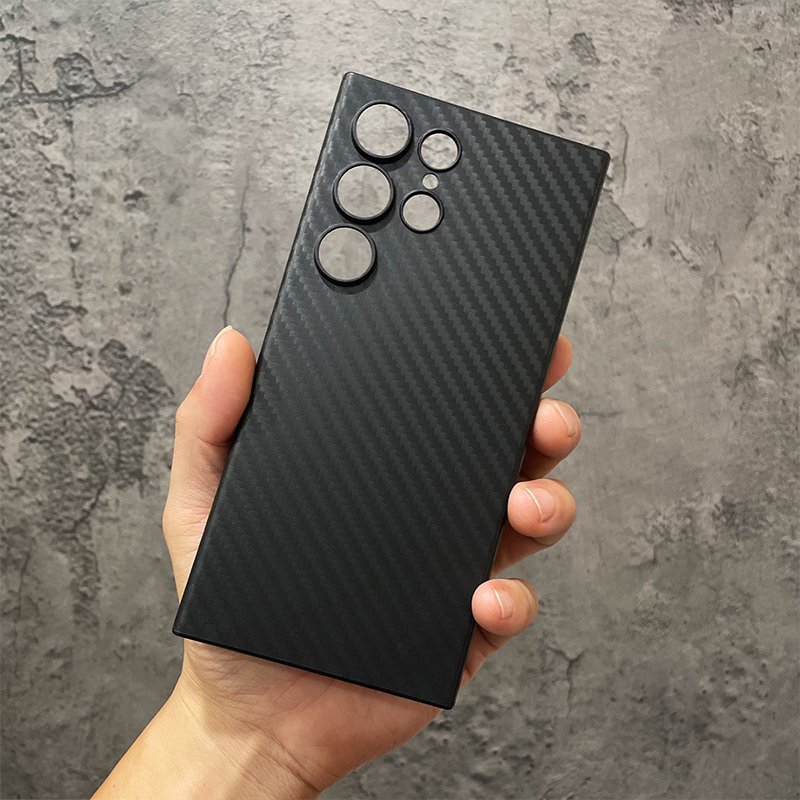 Customized Logo Carbon Fiber Texture Full Camera Protection Mobile Phone Case For Samsung Galaxy S24 Ultra Case