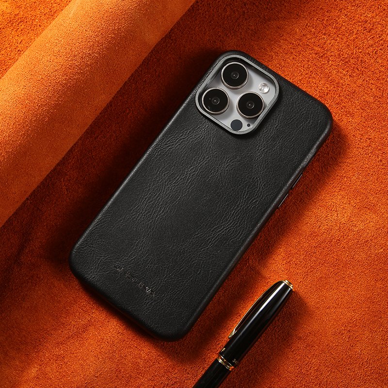Design PU Microfiber Leather Magnetic Mobile Phone Case With Alloy lens Frame Ultra Slim Shockproof Cover For iPhone 15 Pro Max