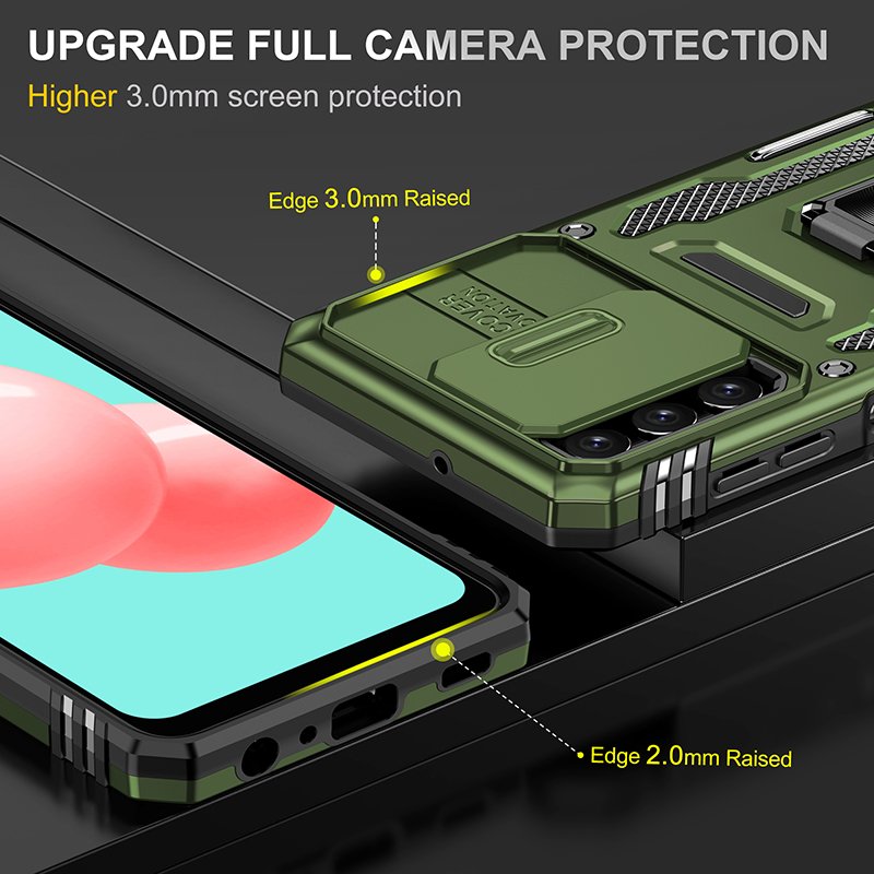 Slide Camera Magnetic Mobile Phone Cases For Xiaomi Poco F5 Pro 5G Lens Protection Metal Ring Holder Kickstand Back Cover