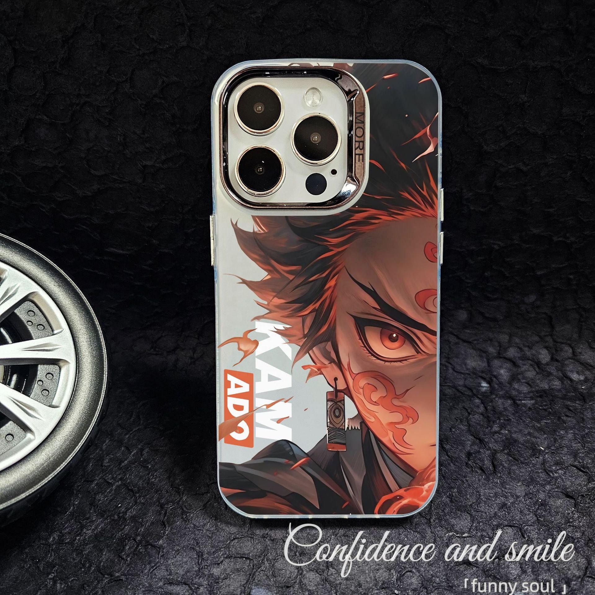 Demon Slayer Kimetsu No Yaiba Mobile Phone Case for iphone 14 plus 13 15 Pro max 12 11 Anime Electroplated IMD Protective Case