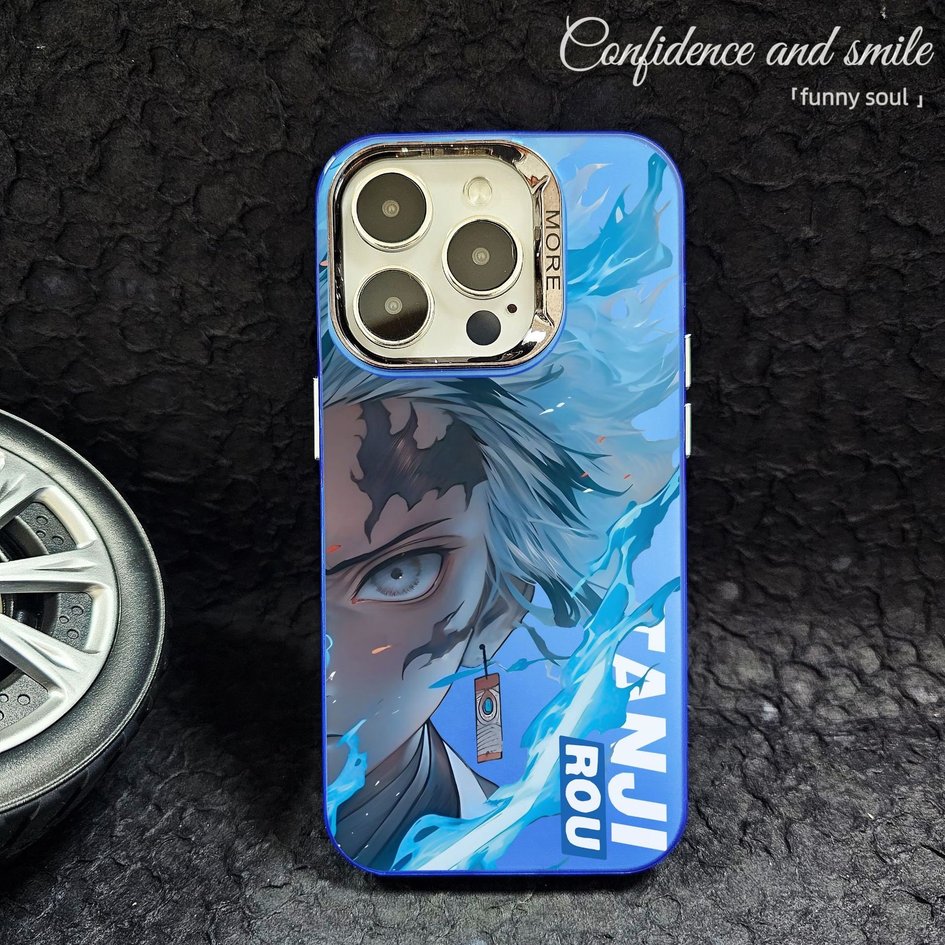 Demon Slayer Kimetsu No Yaiba Mobile Phone Case for iphone 14 plus 13 15 Pro max 12 11 Anime Electroplated IMD Protective Case
