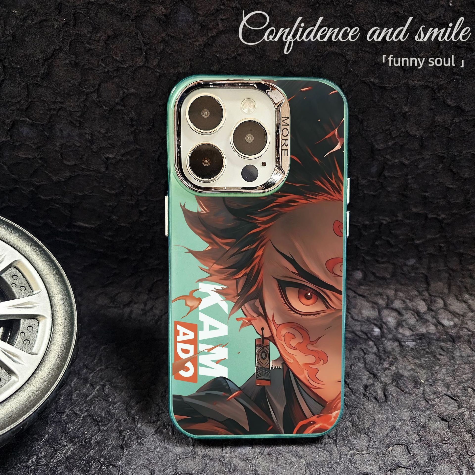 Demon Slayer Kimetsu No Yaiba Mobile Phone Case for iphone 14 plus 13 15 Pro max 12 11 Anime Electroplated IMD Protective Case