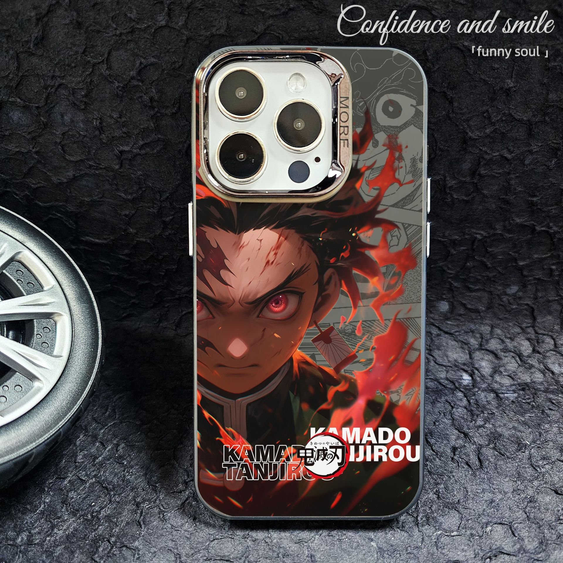 Demon Slayer Kimetsu No Yaiba Mobile Phone Case for iphone 14 plus 13 15 Pro max 12 11 Anime Electroplated IMD Protective Case