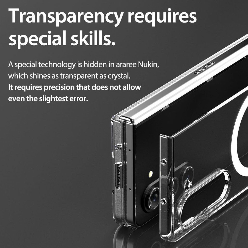 2 in 1 flip cover transparent clear wireless charging acrylic Magnetic mobile phone case for samsung z fold 5 4 3 6