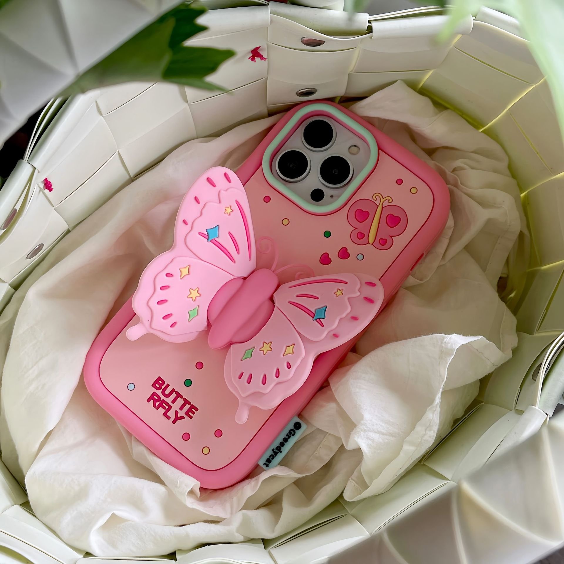 Cute Bow 3D Stand Phone Case for iphone Xr Xs 11 12 13 14 15Pro Max Cell Cover funda