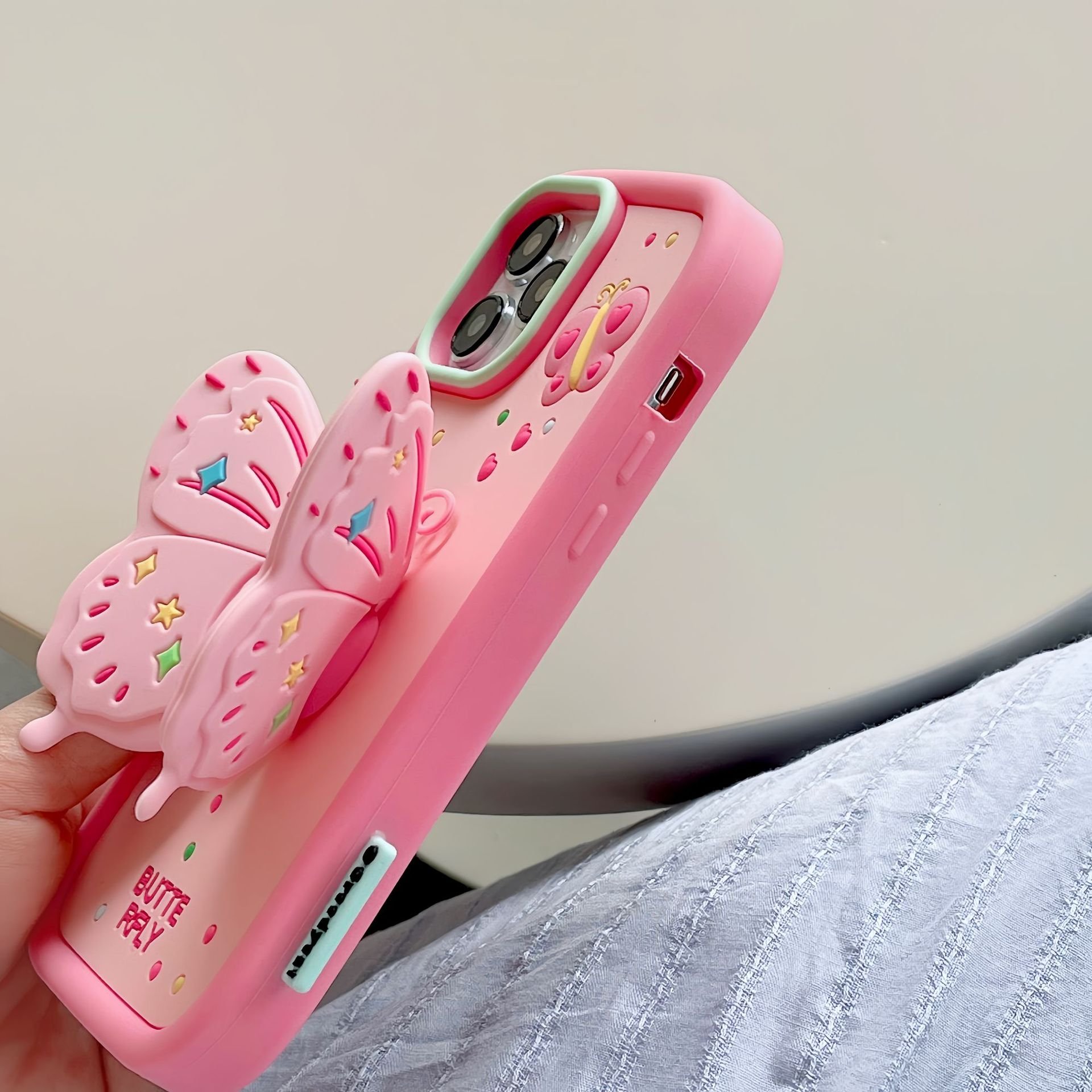 Cute Bow 3D Stand Phone Case for iphone Xr Xs 11 12 13 14 15Pro Max Cell Cover funda