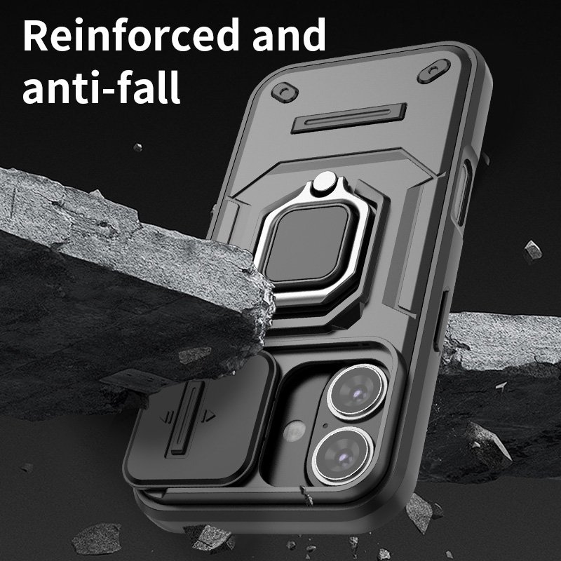 Case for iPhone 16, Armor design Camera Cover Phone Case with Rotation Ring Stand for iPhone 16 Pro max