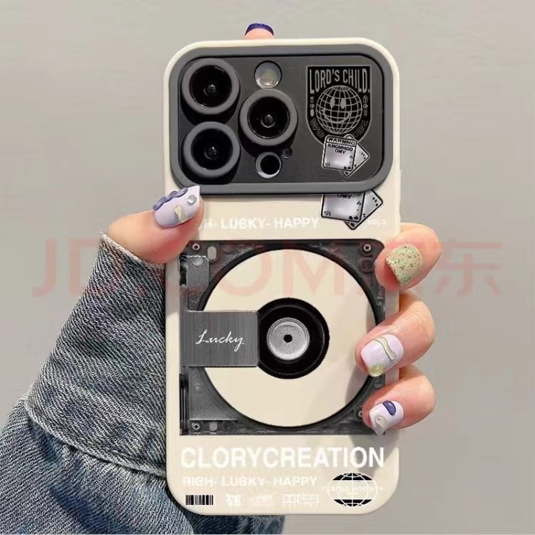 CD player phone case shell for iphone 13 14 15 12 11 pro max xr xs silicone big window full cover advanced anti drop case