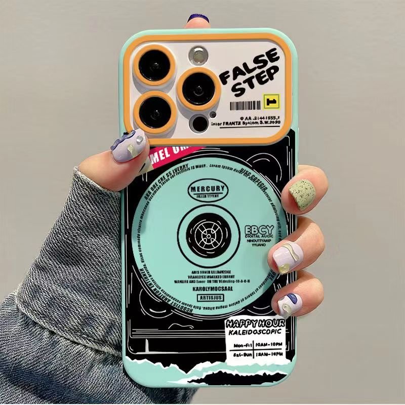 CD player phone case shell for iphone 13 14 15 12 11 pro max xr xs silicone big window full cover advanced anti drop case