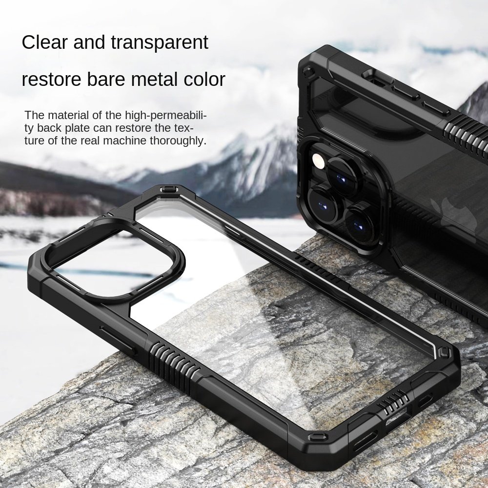 Transparent anti-skid anti-fall mobile phone case cushioning corners thickened integrated combination