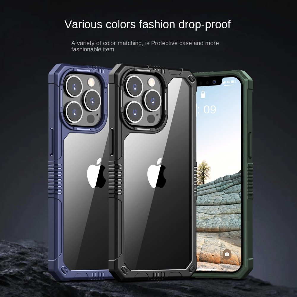 Transparent anti-skid anti-fall mobile phone case cushioning corners thickened integrated combination