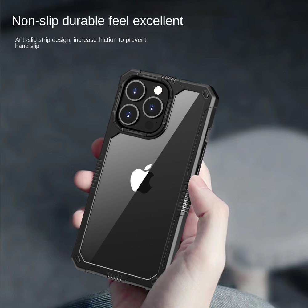 Transparent anti-skid anti-fall mobile phone case cushioning corners thickened integrated combination