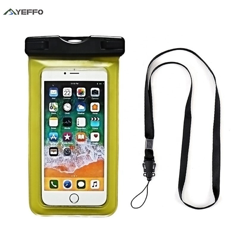 Underwater Transparent Waterproof Mobile Phone Case 6.5in Phone Dry Bag For Water Sports