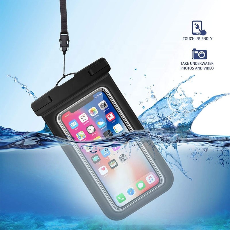Underwater Transparent Waterproof Mobile Phone Case 6.5in Phone Dry Bag For Water Sports