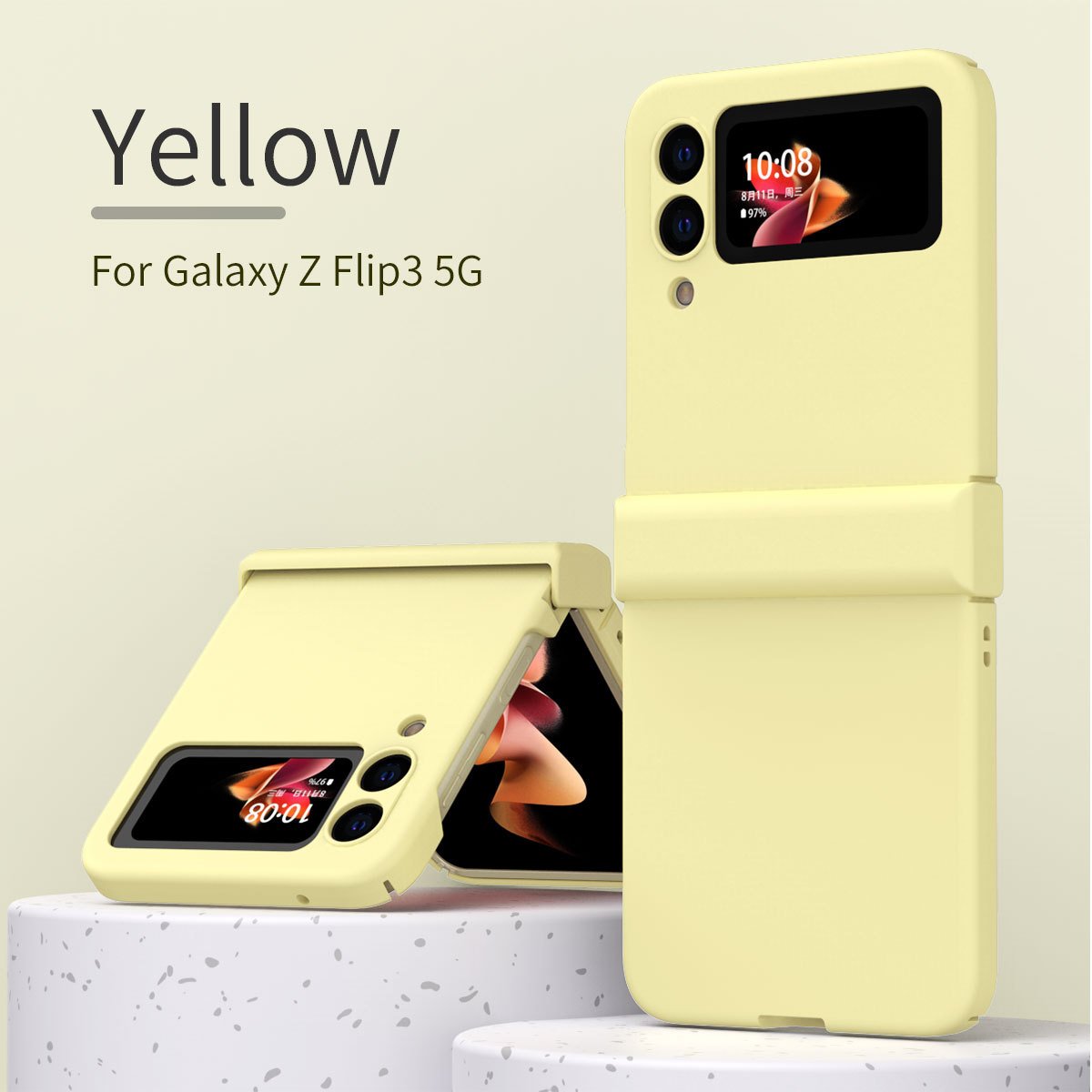 Korea popular for Samsung Zflip3 phone case FLIP folding screen transparent case Macaron 5G all-inclusive