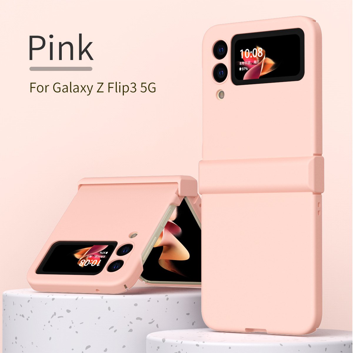 Korea popular for Samsung Zflip3 phone case FLIP folding screen transparent case Macaron 5G all-inclusive