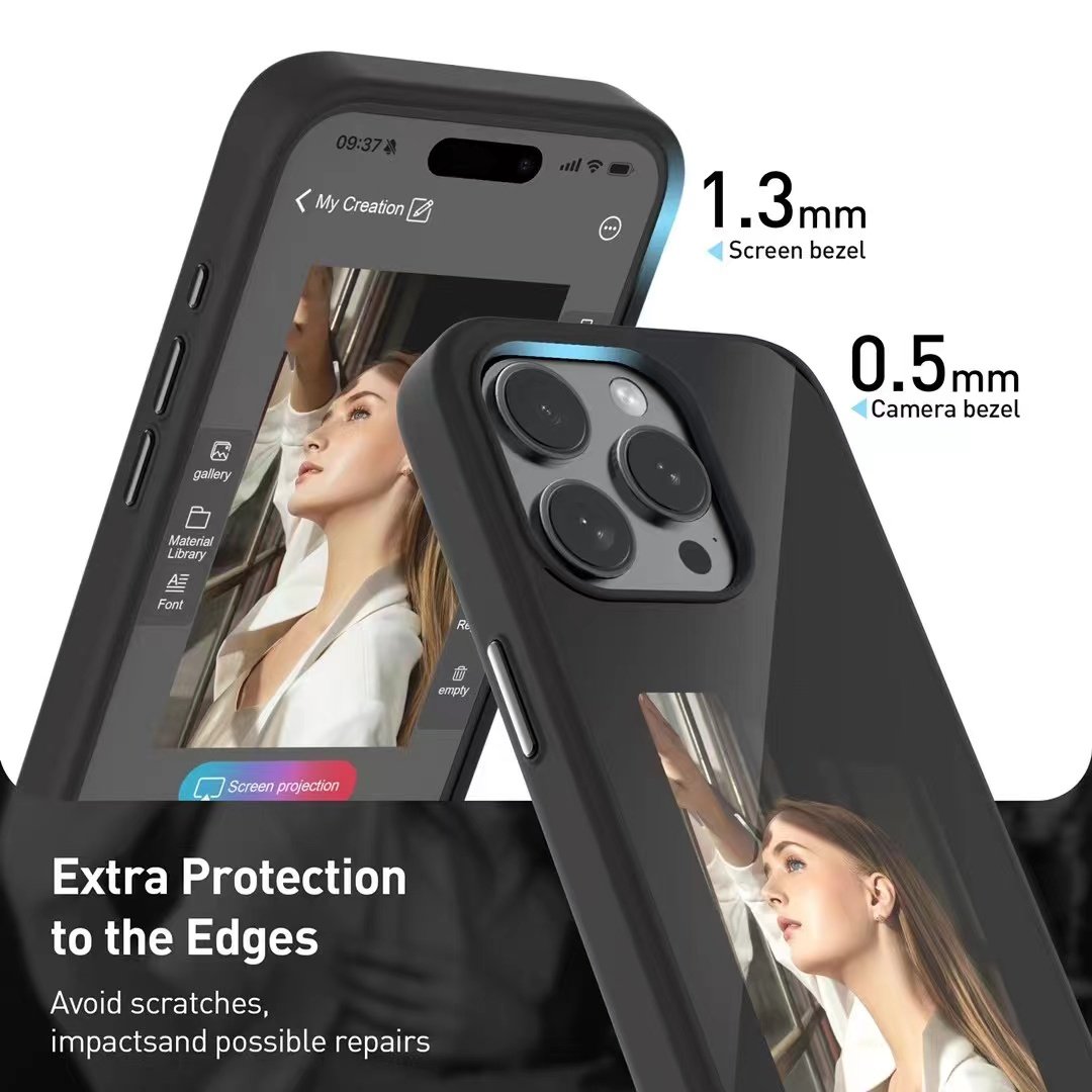 NFC Photo Phone Cover DIY Display Smart NFC Mobile Phone Case For iPhone 15 14 13 14 Pro max