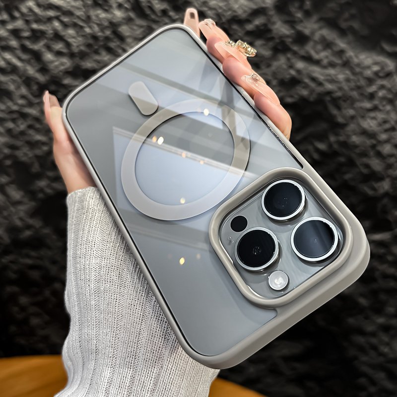 Luxury Shockproof Clear Transparent Phone Case For iPhone 12 13 14 15 Pro Max Wireless Charging Magnetic Back Cover Funda