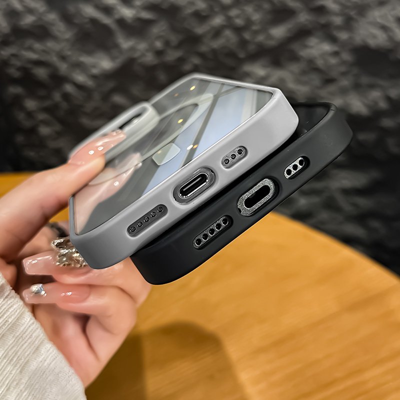 Luxury Shockproof Clear Transparent Phone Case For iPhone 12 13 14 15 Pro Max Wireless Charging Magnetic Back Cover Funda