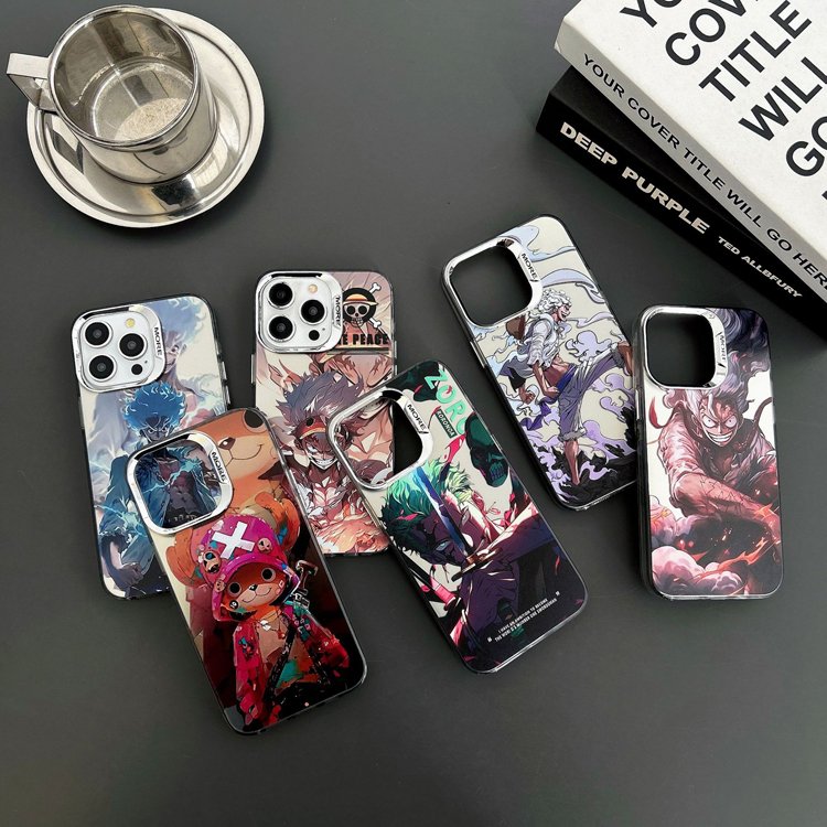 Japanese Cartoon Manga Anime Character Electroplated Protective Phone Case Cover For Phone 15 Pro Max 14 13 12
