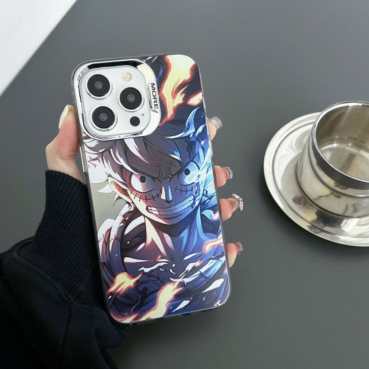 Japanese Cartoon Manga Anime Character Electroplated Protective Phone Case Cover For Phone 15 Pro Max 14 13 12