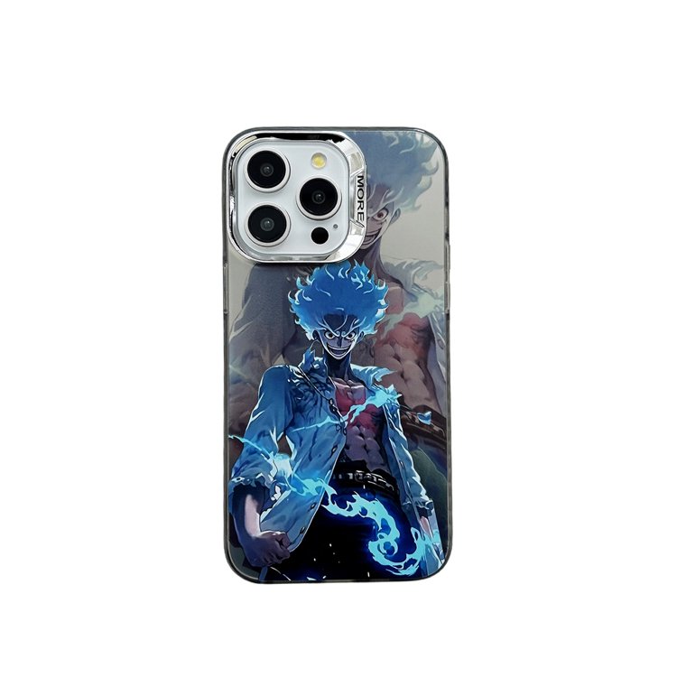 Japanese Cartoon Manga Anime Character Electroplated Protective Phone Case Cover For Phone 15 Pro Max 14 13 12
