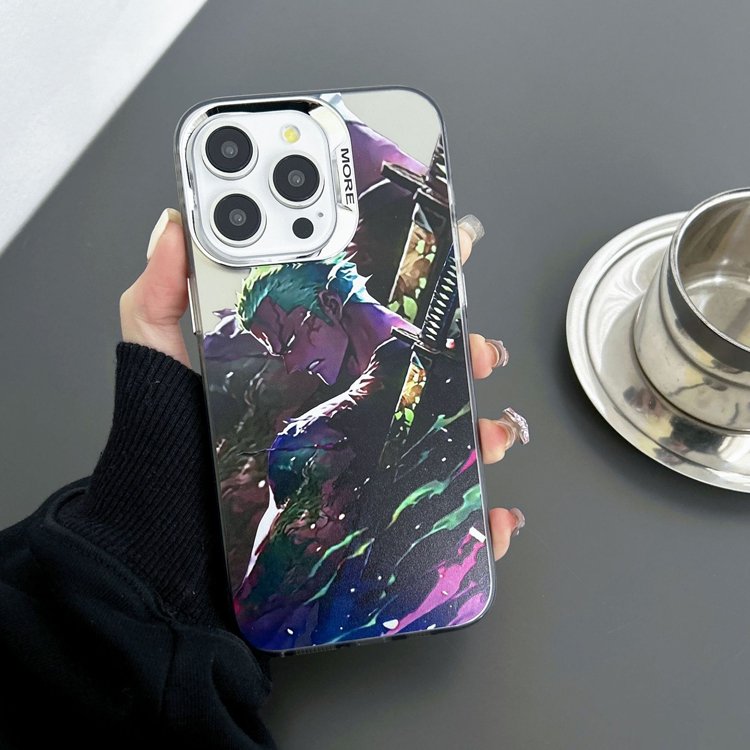 Japanese Cartoon Manga Anime Character Electroplated Protective Phone Case Cover For Phone 15 Pro Max 14 13 12
