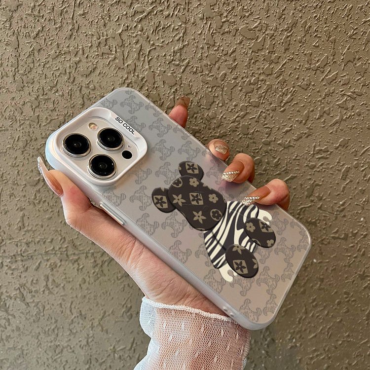 Bear Doll Phone Case for iPhone 16 15 14 13 Pro 12 11 Pro Xs X XR Max 8 7 SE Aurora Hard PC+TPU Cases Back Cover