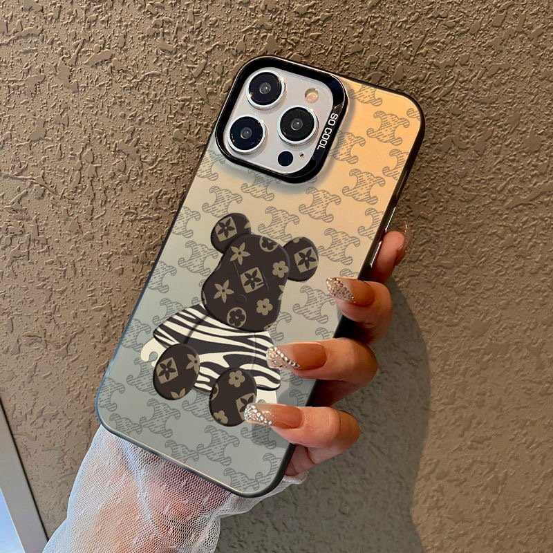 Bear Doll Phone Case for iPhone 16 15 14 13 Pro 12 11 Pro Xs X XR Max 8 7 SE Aurora Hard PC+TPU Cases Back Cover