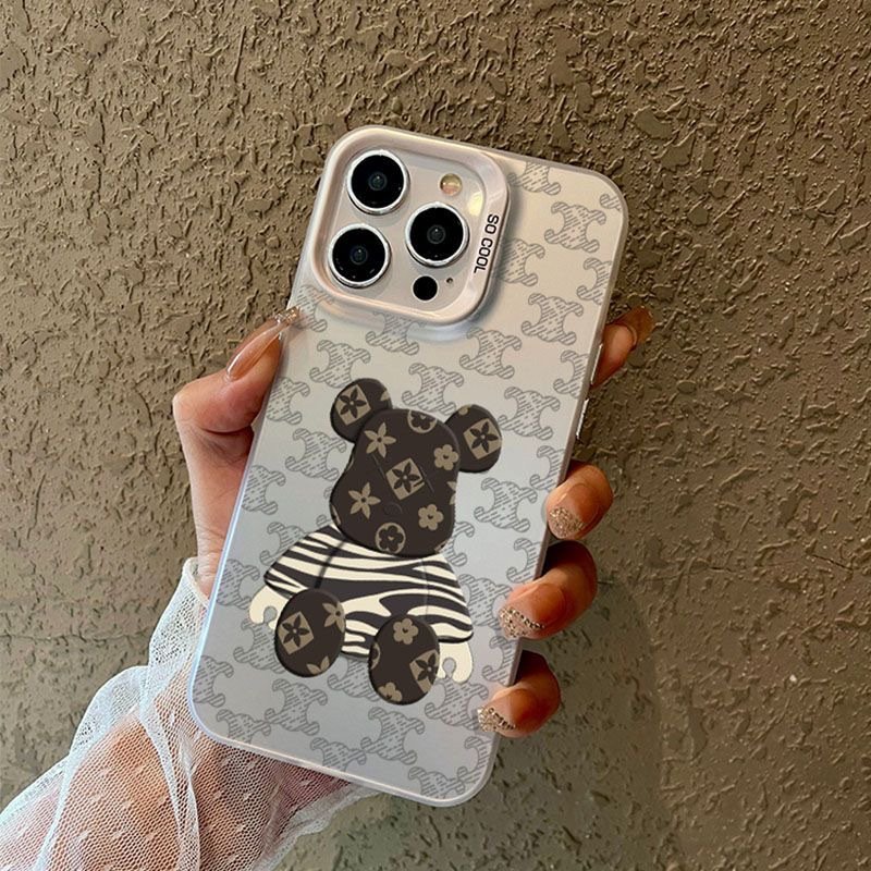 Bear Doll Phone Case for iPhone 16 15 14 13 Pro 12 11 Pro Xs X XR Max 8 7 SE Aurora Hard PC+TPU Cases Back Cover
